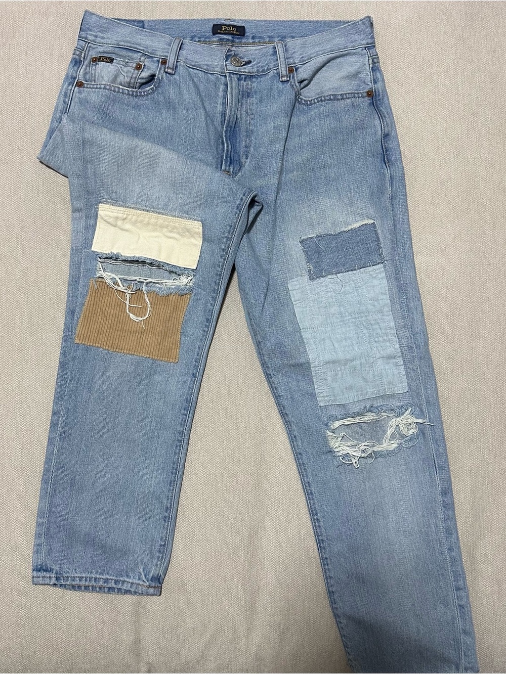 Polo by Ralph Lauren Light Blue Denim Jeans with Patchwork